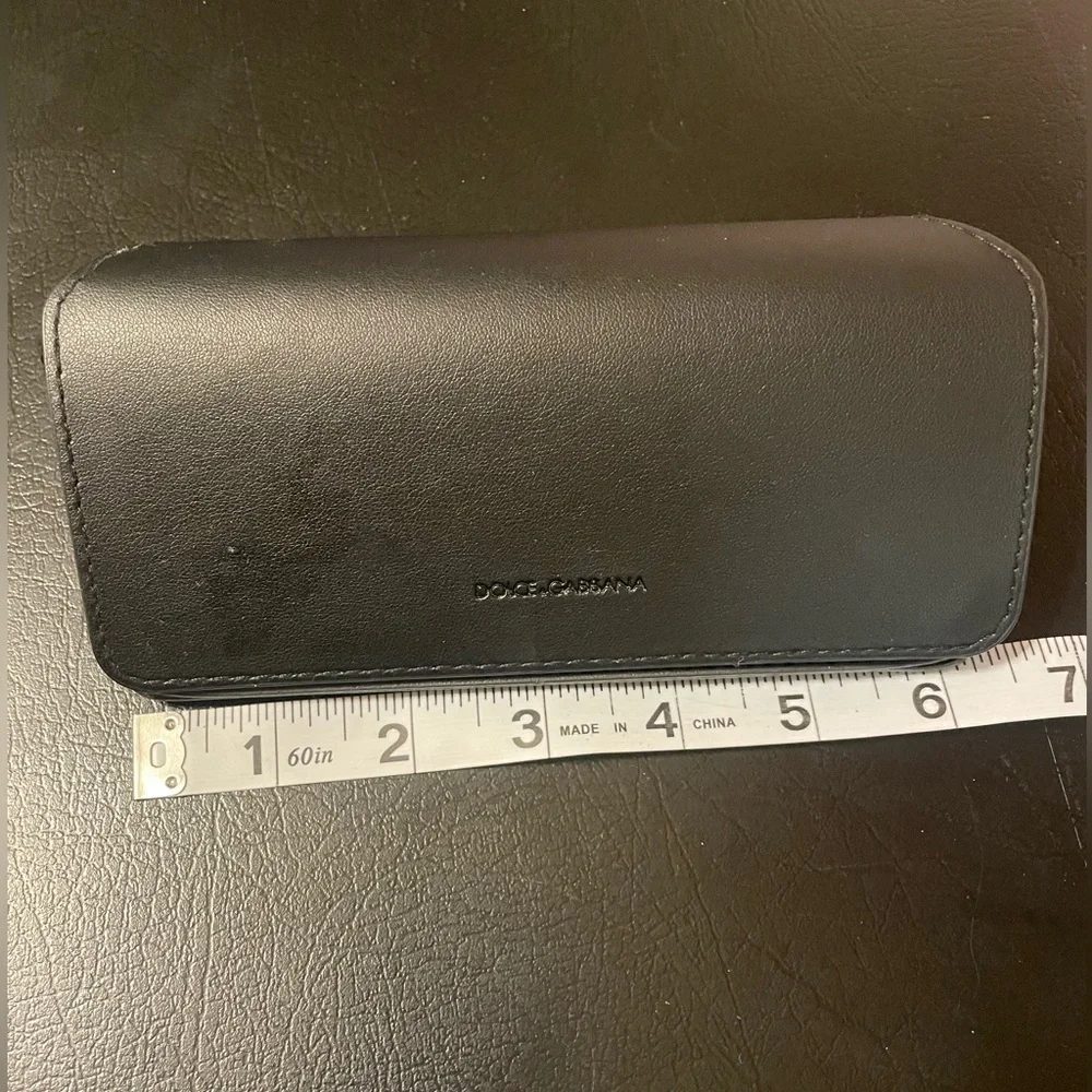 DOLCE & GABBANA BLACK LEATHER FLAP CASE POUCH  EYEGLASSES SUNGLASSES